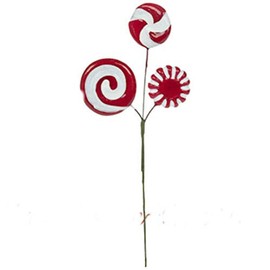 12" Peppermint Candy Floral Pick Spray Xmas Decor Tree Wreath Arrangement | LK Warehouse