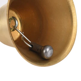 Brass Hand Bell, Brass Hand Bell Loud Call Bell Handbell Desk Ringbell with Wooden Handle for Wedding Festival Decoration Food Line Alarm School Hotel Sercive