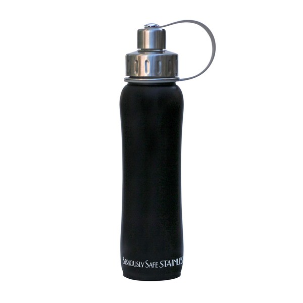 New Wave Enviro Double Wall Insulated Hot/Cold Stainless Steel Bottle (Matte Black, 600ml)