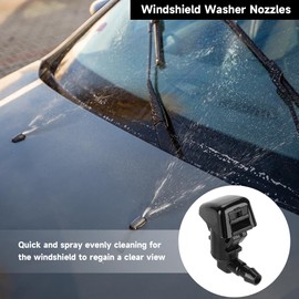 Front Windshield Washer Nozzles Kit 3 Meters Windshield Washer Hose with 12 pcs Connectors - Compatible for Ford Edge 2011-2014 for Lincoln MKX 2011-2015 - Replace Part BE8Z-17603-A - Set of 2