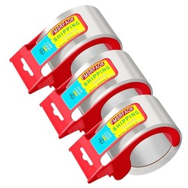 Dispensador de cinta de embalaje transparente de 32,8 yardas de 1,88 yardas, cinta de embalaje de mano StAronger y más grueso para embalaje de envío, cinta de sellos móviles (3 rollos)