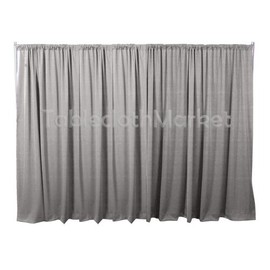Polyester Backdrop 10 Ft Drape Background Pipe Display Curtain 120 x 60 Silver Gray