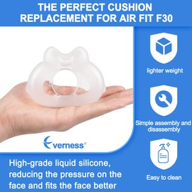 2 Packs Replacement Cushion (S) for Airfit F30, Reliable Seal & Comfortable Fit, Compatible with Original Frame, Great-Value & Durable Replacement Supplies by Everness (Small)