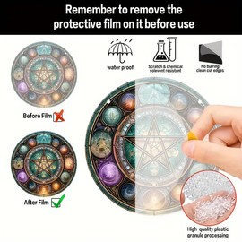 Star Round Pentagram Acrylic Stained Windows Hanging Suncatcher,Flower Stained Acrylic Suncatchers Window Ornament Stained Glass Panel Sun Catcher Wall Hanging Decor Birthday Gifts