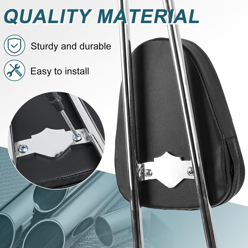 AUFER Detachable Chrome Passenger Backrest Sissy Bar With Backrest Pad