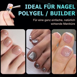Kiiwah 150 Stück Polygel Nagelformen für Zehen, Dual Tips Nägel Lang für Pediküre Nagelverlängerung Zehennägel Set Wiederverwendbar Nagelspitzen Form, 15 Größen
