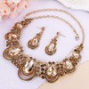 BriLove Costume Fashion Jewelry Set for Women Crystal Teardrop Hollow