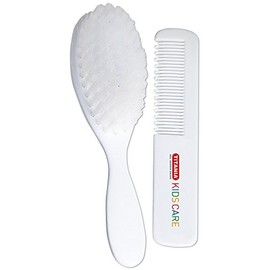 TITANIA Baby Brush and Comb with Teddy Bear Print in 3 Colours White