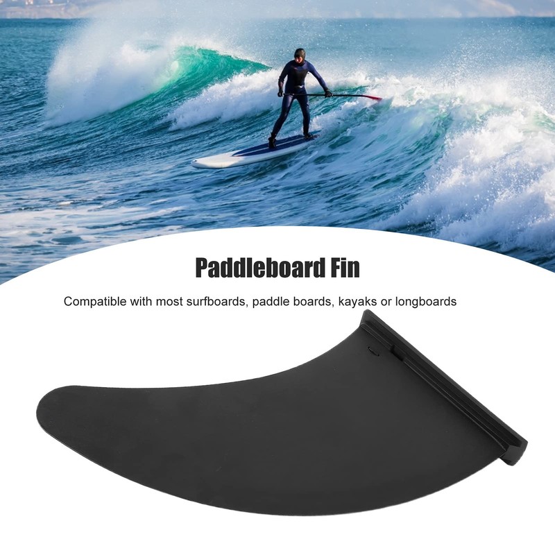 Surf SUP Fin, 11in Surfboard Fin Fixed Socket Type Black