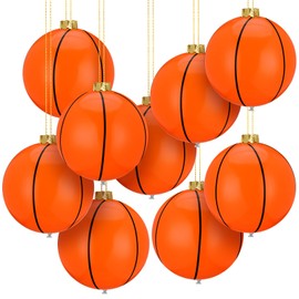 Hiboom 9 Pcs 12 Inch Outdoor Christmas Decorations Hanging Inflatable Basketball Large PVC Basketball Christmas Ornaments for Outside Christmas Holiday Yard Lawn Porch Decorations Party Supplies
