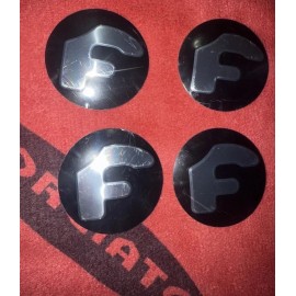 Forgiato center cap logo decal emblem sticker black with Chrome Diamanté F Logo