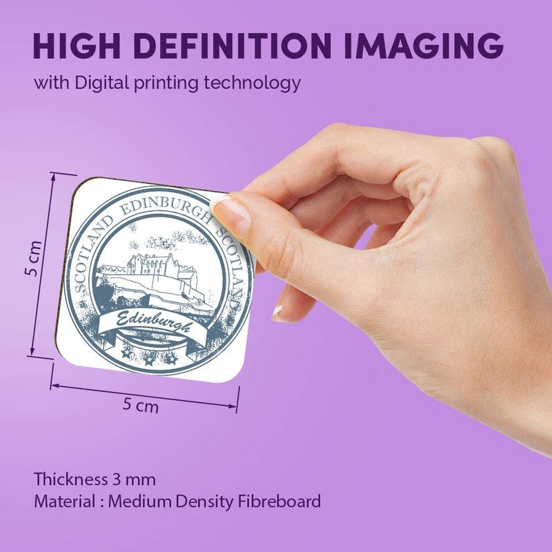 1 x Square MDF Fridge Magnet - Amazing Edinburgh Scotland