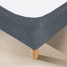 DUJUIKE Bed Frame Cover, Bed Curtain, Velvet Elastic Fabric, Full Elastic Band, Bed Skirt Alternative, Decorate And Protect Your Bed Frame. Suitable For Bedroom, Hotel(Gray,Cal King Bed Width:180cm)