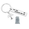 Wherever You Go Keychain Traveling Keychain Airplane Fly Safe Key
