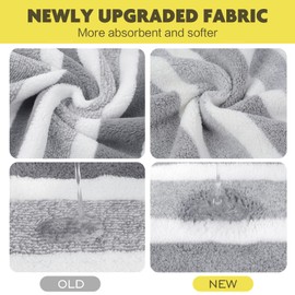 KinHwa Pack of 4 Microfibre Towels, Strong Water-Absorbent Microfibre Towel, Microfibre Bath Towel, Super Soft Shower Towels, Quick Drying and Absorbent, 40 cm x 76 cm, Light Grey