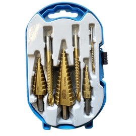 Step Drill Bit Set 6-Piece Titanium Taper Drill HSS TIN Peeling Drill Countersink Set