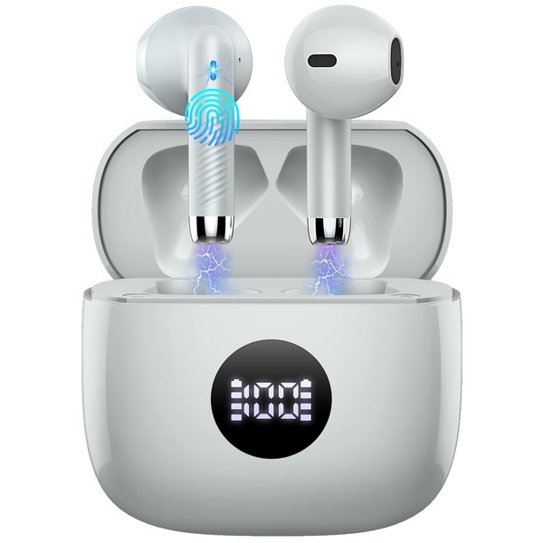 Wireless Earbuds, Bluetooth 5.4 Earbuds Stereo Bass, Bluetooth Headphones in