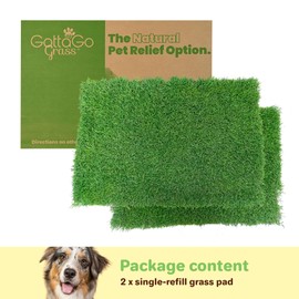 Gotta Go Grass - Real Dog Grass for Pet Training, Natural Grass Patch Potty, Dog Grass Pad Refill, Puppy Potty Training, Dog Accessories, Perfect Indoor/Outdoor Portable Potty (2 Pack, 16" x 24")