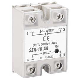 Solid State Relay SSR-10 AA 10A Solid State Relay Module AC-AC Relay (SSR AC-AC Input 90-250V AC Output 24-480V AC)