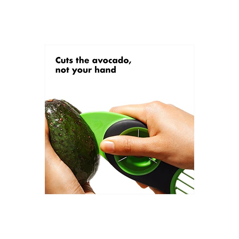 OXO Good Grips Rebanadora de aguacate 3 en 1, verde