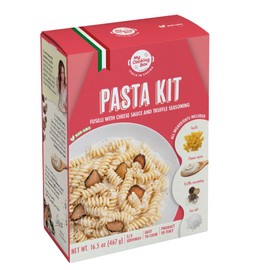 Gourmet Pasta Dinner Meal Kit - Fusilli Pasta with Cheese and Truffle Sauce, 16.5 oz (467g), all the Italian ingredients needed in one box, 2/3 servings, My Cooking Box