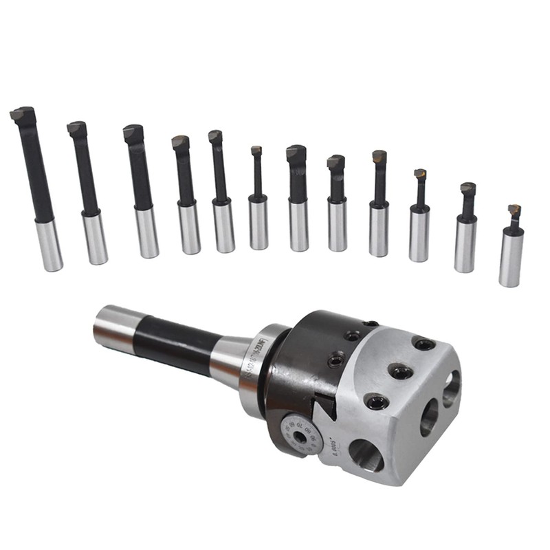 TINVHY 12-Pack Set 3 Boring Head R8 Shank 3/4 Carbide
