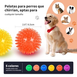 ANYLAZY Pelotas para Perro de Juguete de 2.6 Pulgadas, Juguetes Masticables para Perros, sin BPA, Extra Grande, Limpia los Dientes y promueve una Buena Salud Dental y encías para tu Mascota (6pcs)