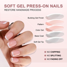 DMQ French False Nails Short, 120Pcs Square Press On Nails Kit, White Tip Fake Nail Tips, Full Cover Stick on Nails with Nail Glue for French Nail Art Manicure Decorations