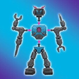 MRBEAST LAB Hybrids Multi Pack, Reveal Different Hybrid Parts to Create 2 Mix & Match Action Figures, Plus Parts of The Golden Panther Dragon, Fuse Beast Combinations, Lab-Bot vs GID Skeleton