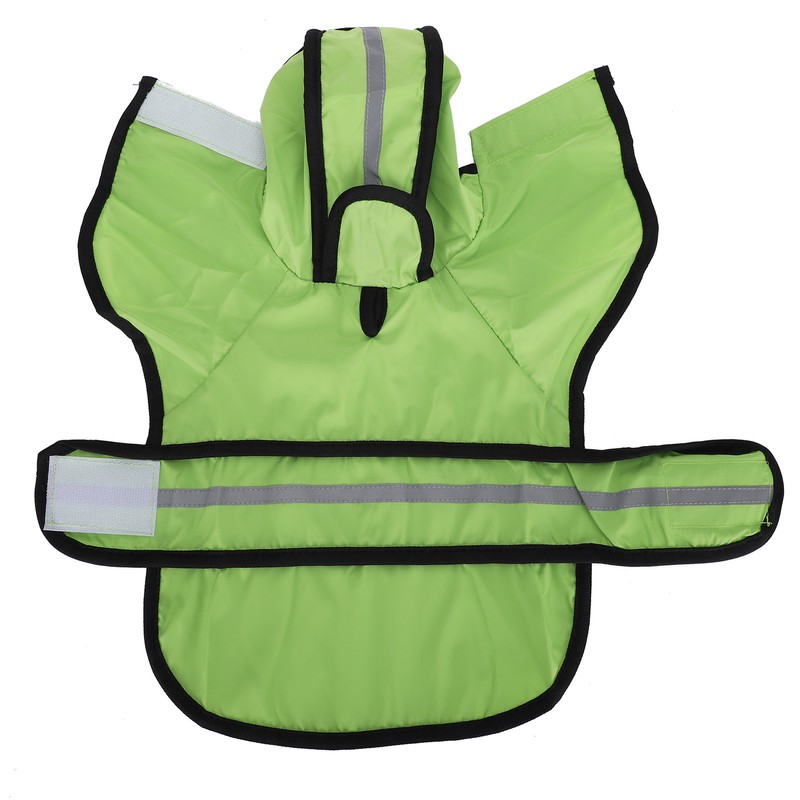 Dog Raincoat Polyester Pet Rain Cape Jacket Reflective Stripe Waterproof
