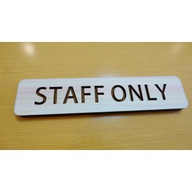 STAFF ONLY Door Plate Sign Japanese Cypress Long Square Display Laser Engraving Made in Japan Staff Only