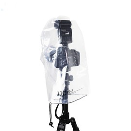 2 Pack Camera Lens Rain Cover Raincoat with Flash Clear Dust Proof Sleeve Protection for Canon EOS 4000D 1200D 90D 80D 77D 70D 5D 6D 7D Mark II R10 R7 R5 R6 Rp R Rebel T8i T7i T7 T6i SL3 SX70 SX60 HS