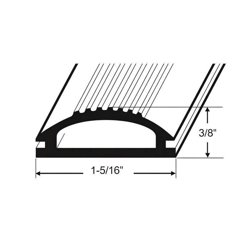  13524 Gray Vinyl Door Threshold Replacement Insert, 1-1/4 in.