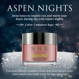 SNS Healthy Natural Nails SNS Nail Dip Powder, Gelous Color Dipping Powder - Cashmere Rose (Pink/Mauve) - Long-Lasting Acrylic Nail Color & Polish Lasts 14 Days ?C Low-Odor & No UV Lamp Required ?C 1 oz
