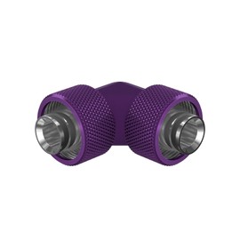 PrimoChill SecureFit SX - Premium 90 Degree Compression Fitting Set for 1/2in ID x 3/4in OD Flexible Tubing (F-SFSX3490) - Available in 20+ Colors, Custom Watercooling Loop Ready - Candy Purple