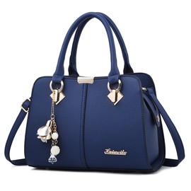 FORRICA Handbags Women's Elegant Handbag with Beautiful Pendant Fashion Women Shoulder Bag PU Leather Shoulder Bag for Shopping Commuting, blue, shoulder bag