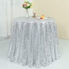 YZEO Silver Round Sequin Tablecloth - 50inch Sequin Table Linen