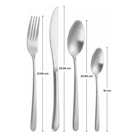 KASABLANCA Juego De Cubiertos De Acero Inoxidable Plateados 16 Piezas