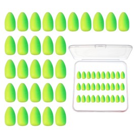 YELARXI Fishing Foam Floats, Snell Fishing Rig Floats Strike Indicators with Clear Tackle Box, 0.5" D x 0.8" H for Perch Carp Bass Fishing Corks Saltwater Freshwater (30 Pack, Green/Yellow)