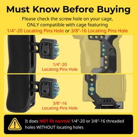 SMALLRIG Side Handle Compatible Only with Integrated 1/4"-20 Thread Holes and 3/8"-16 Pilot Holes for ARRI, Side Handle, Ergonomic Handle, Left/Right Handed Universal Handle - 4346