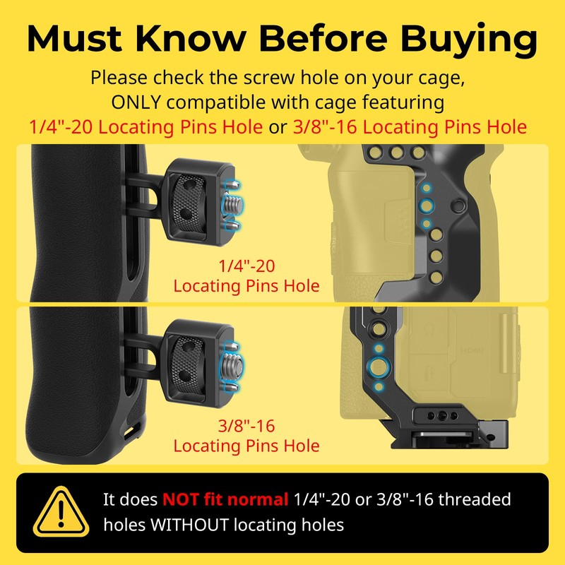 SMALLRIG Side Handle Compatible Only with Integrated 1/4"-20 Thread Holes