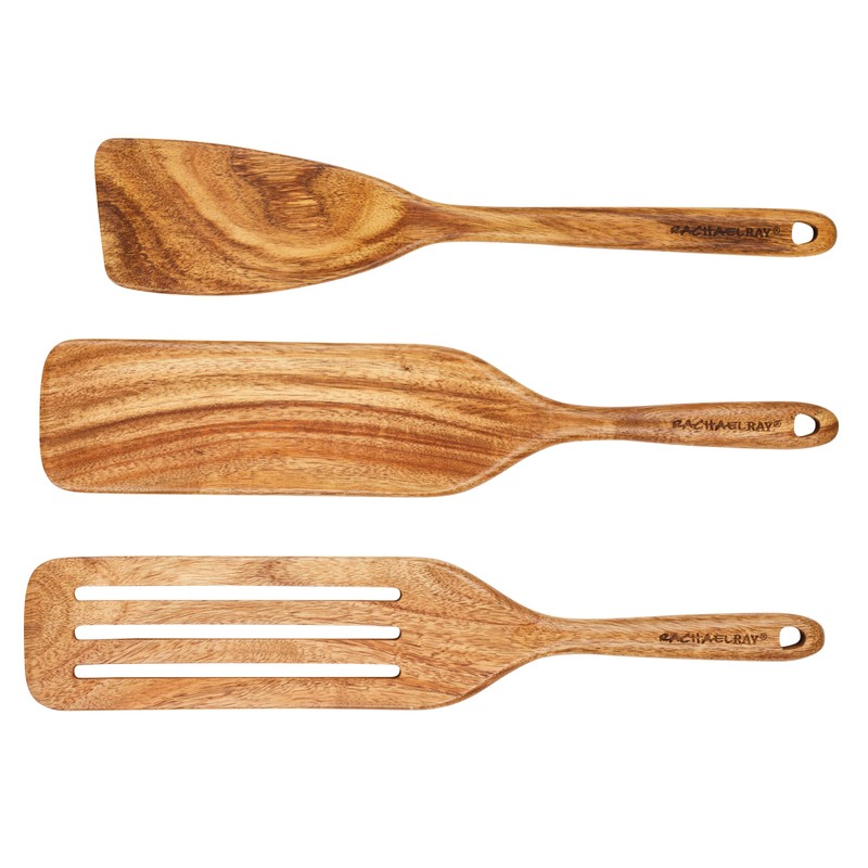 Rachael Ray Tools & Gadgets Kitchen/Cooking/Utensils Set, 3 Piece, Acacia