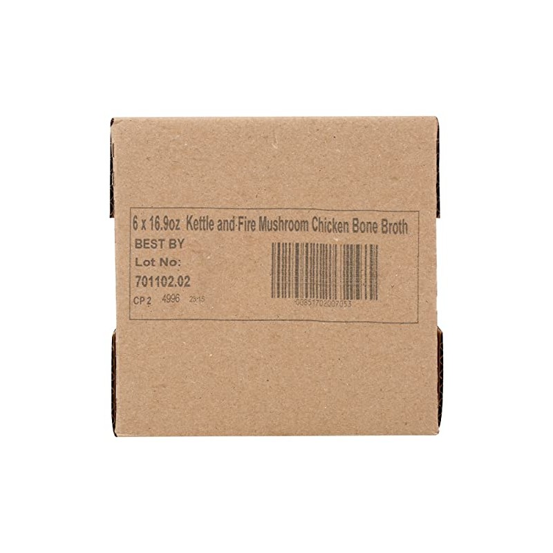 Kettle & Fire Mushroom Chicken Bone Broth, 10g Protein, Whole30,