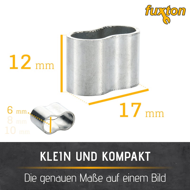 fuxton 25 x Professional Rope Clamps 6 mm Aluminium Choke