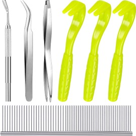 Cats and Humans Plastic Tick Puller Tick Grabber, 7Pcs Tick Remover Tick Remover Tick Puller Removal Tick Grabber,Tick Removal Tick Picker Flea Removal Tool,Tick Hook Louses Pliers Remover,Green