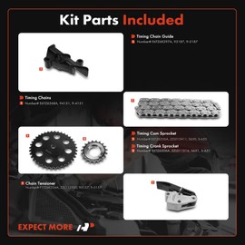 A-Premium 5Pcs Engine Timing Chain Kit W/Tensioner & Guide & Sprocket [fit OHV, L6 2.9L] Compatible with Ford Bronco II 1986-1990, Ranger 1986-1992 & Merkur Scorpio 1988-1989, Replace# E6TZ6268A