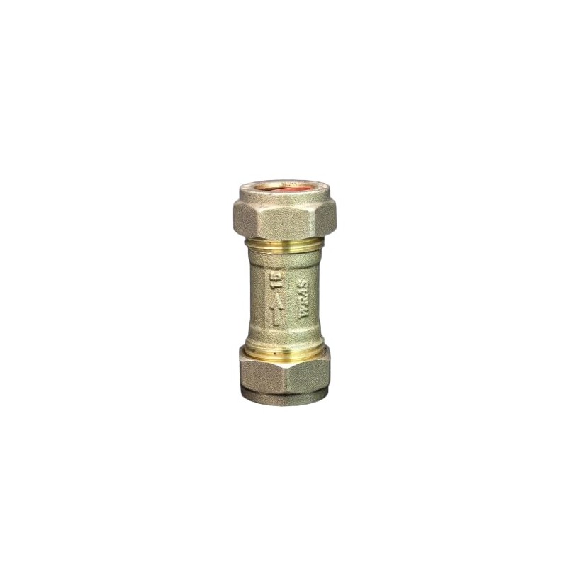 15mm Brass Single Check Valve WRAS Approved Compression Fitting Non