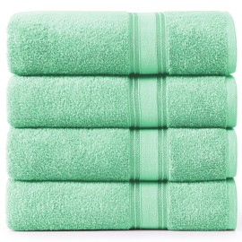 LANE LINEN Large Bath Towels Set (30" x 60") - Zero Twist 100% Cotton Bathroom Towels, Super Aborbent Luxury Bath Towels, Soft, Quick Dry Shower Towels, 4 Piece Extra Large Bath Towel Set - Aqua Sky