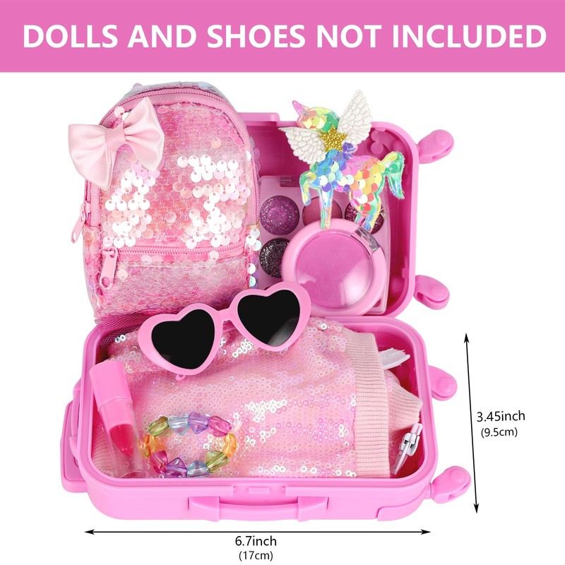 BDDOLL American 18 Inch Doll Clothes and Accessories with Travel