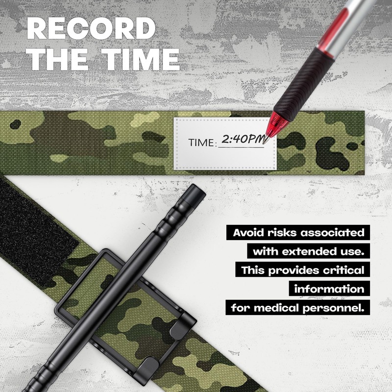 5 Pack Camouflage Black Belt Qen Tourniquet for Severe Bleeding